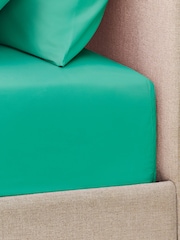 Green Pure 144 Thread Extra Deep Fitted Count 100% Cotton Sheet - Image 2 of 3