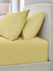 Yellow Pure 144 Thread Extra Deep Fitted Count 100% Cotton Sheet - Image 1 of 2