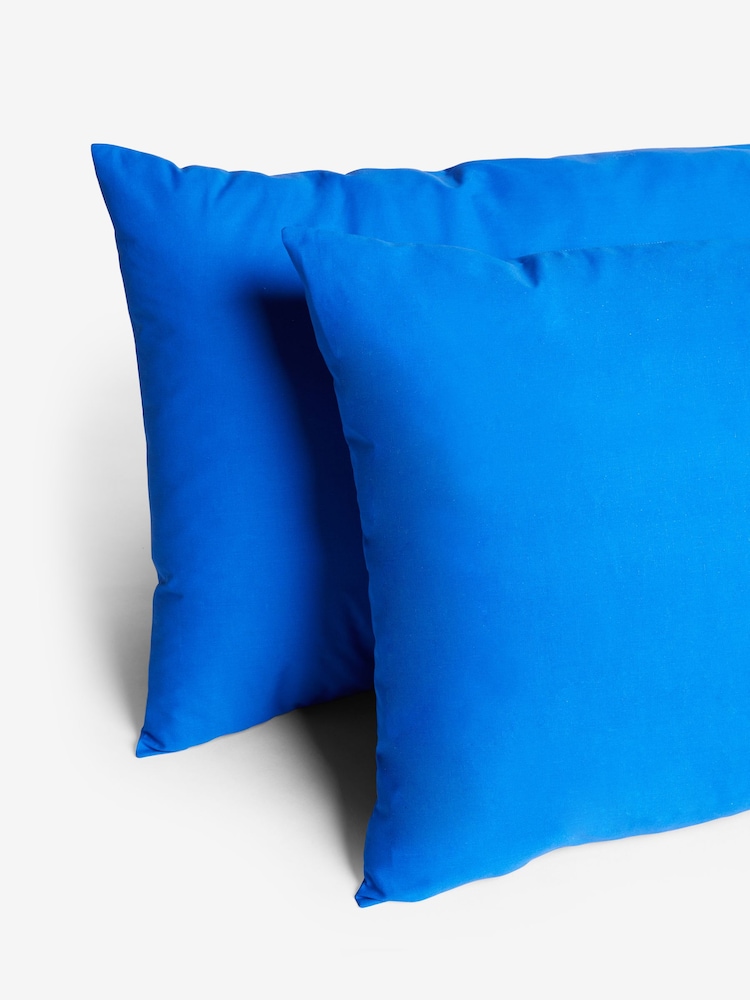 Set of 2 Blue Pure 144 Thread Count 100% Cotton Pillowcases - Image 3 of 3