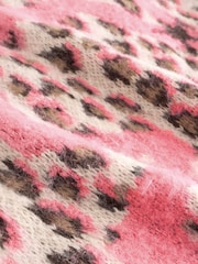 Pink Star Leopard Animal V-Neck Jumper - Image 6 of 6