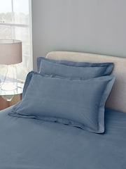 Set of 2 Blue Mid Cotton Rich Pillowcases - Image 1 of 2