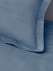 Set of 2 Blue Mid Cotton Rich Pillowcases - Image 2 of 2