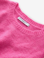 Pink Bright Sleeveless Knitted Crew Tank Vest Top with Alpaca - Image 7 of 7