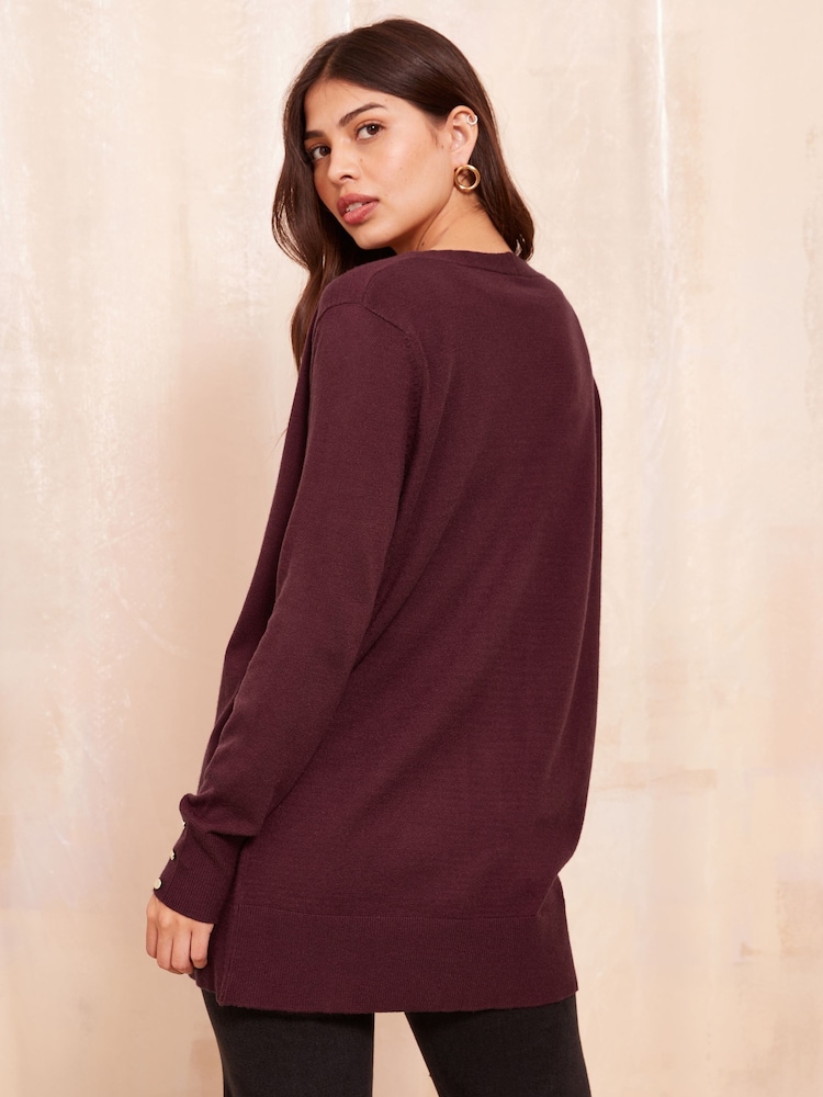 Friends Like These Red Edge To Edge Cardigan - Image 4 of 4