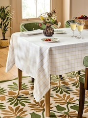 Nina Campbell Ochre Yellow Woven Check Table Cloth - Image 1 of 4