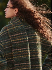 Green Fairisle Pattern Stripe Crew Neck Knitted Jumper - Image 2 of 6