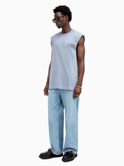 AllSaints Blue 100% Cotton Access Short Sleeve Crew T-Shirt - Image 3 of 7