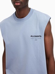 AllSaints Blue 100% Cotton Access Short Sleeve Crew T-Shirt - Image 5 of 7