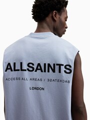AllSaints Blue 100% Cotton Access Short Sleeve Crew T-Shirt - Image 6 of 7