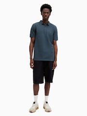 AllSaints Blue Reform Short Sleeve Polo Shirt - Image 3 of 5