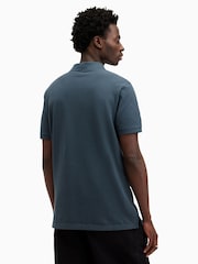 AllSaints Blue Reform Short Sleeve Polo Shirt - Image 4 of 5