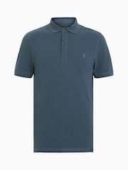 AllSaints Blue Reform Short Sleeve Polo Shirt - Image 5 of 5