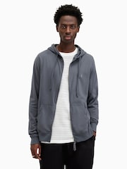 AllSaints Blue 100% Cotton Brace Hoodie - Image 1 of 7