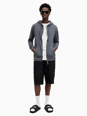 AllSaints Blue 100% Cotton Brace Hoodie - Image 3 of 7