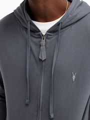 AllSaints Blue 100% Cotton Brace Hoodie - Image 6 of 7