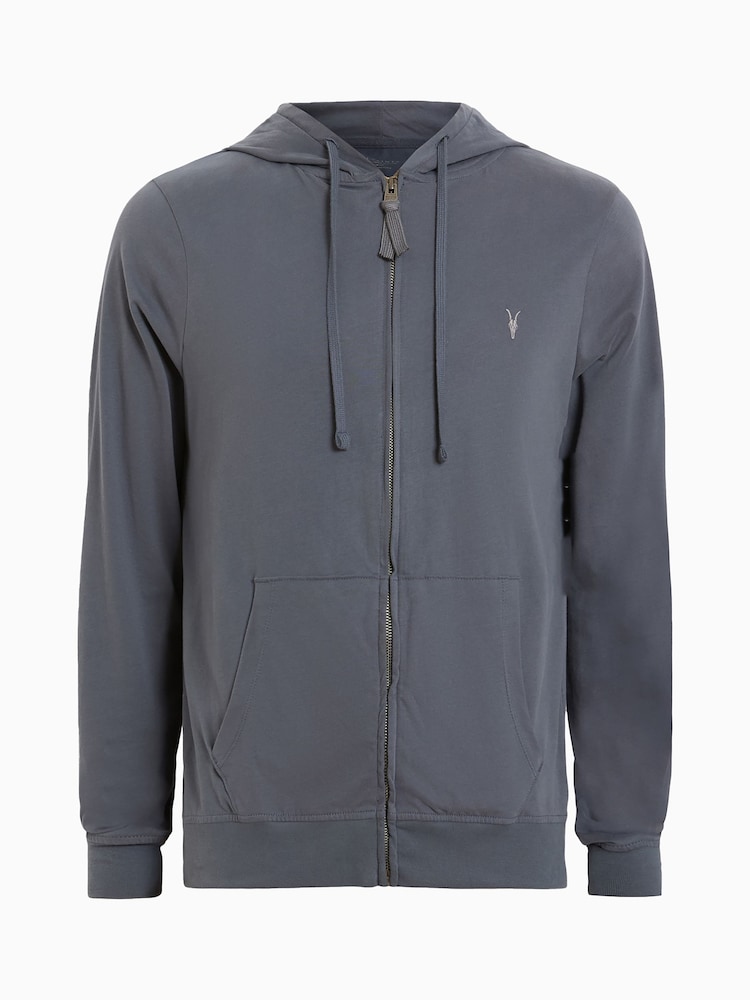 AllSaints Blue 100% Cotton Brace Hoodie - Image 7 of 7