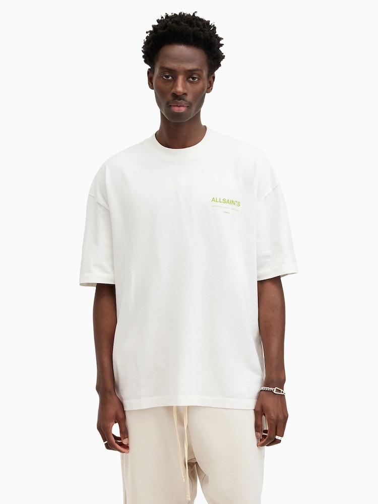 AllSaints White 100% Cotton Access Short Sleeve Crew T-Shirt - Image 1 of 7