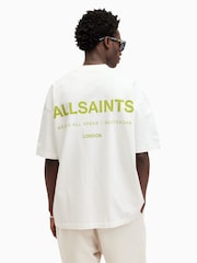 AllSaints White 100% Cotton Access Short Sleeve Crew T-Shirt - Image 6 of 7