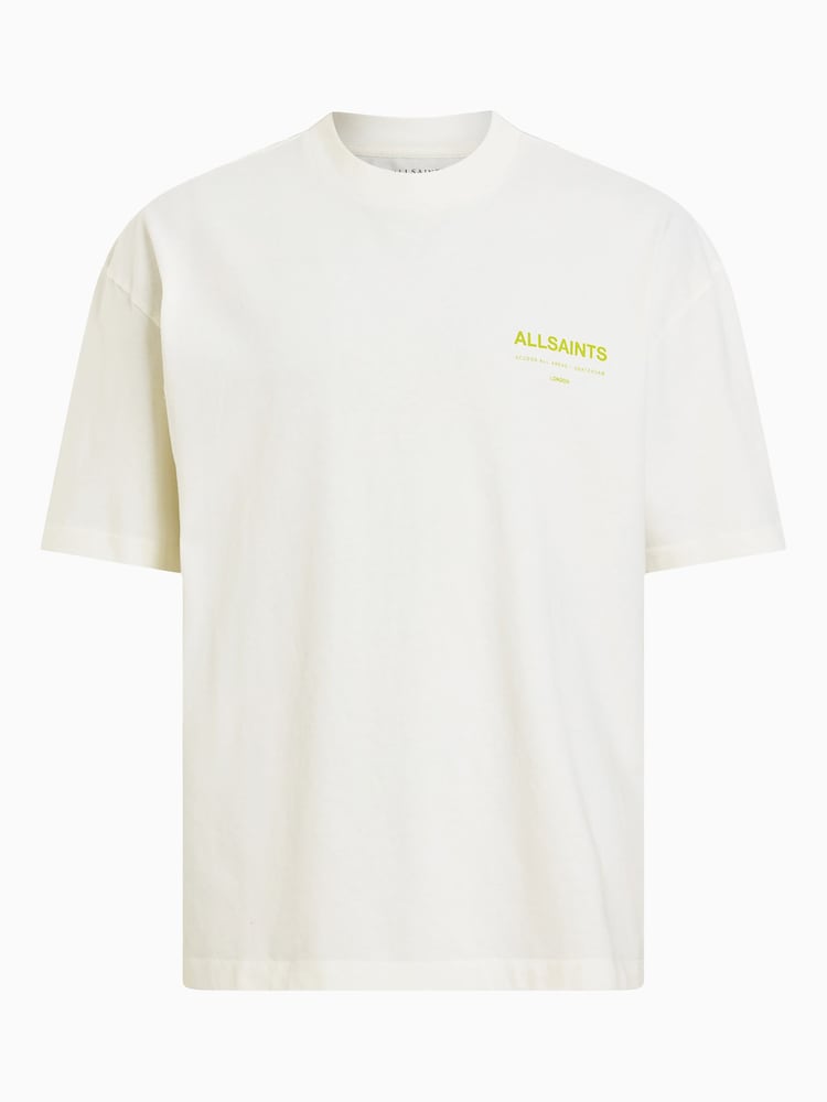 AllSaints White 100% Cotton Access Short Sleeve Crew T-Shirt - Image 7 of 7