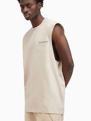 Braun - AllSaints 100% Cotton Access Sleeveless Crew T-Shirt - Bild 3 von 8