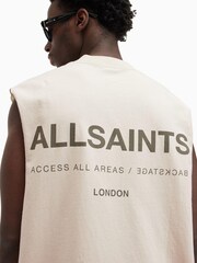 Braun - AllSaints 100% Cotton Access Sleeveless Crew T-Shirt - Bild 6 von 8