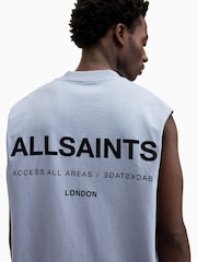 Blau - AllSaints 100% Cotton Access Sleeveless Crew T-Shirt - Bild 6 von 8