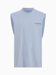 Blau - AllSaints 100% Cotton Access Sleeveless Crew T-Shirt - Bild 8 von 8