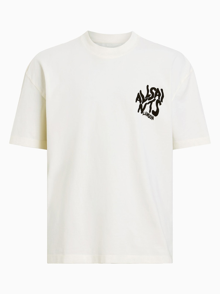 All Saints White Orlando Short Sleeve Crew Neck T-Shirt - Image 6 of 6