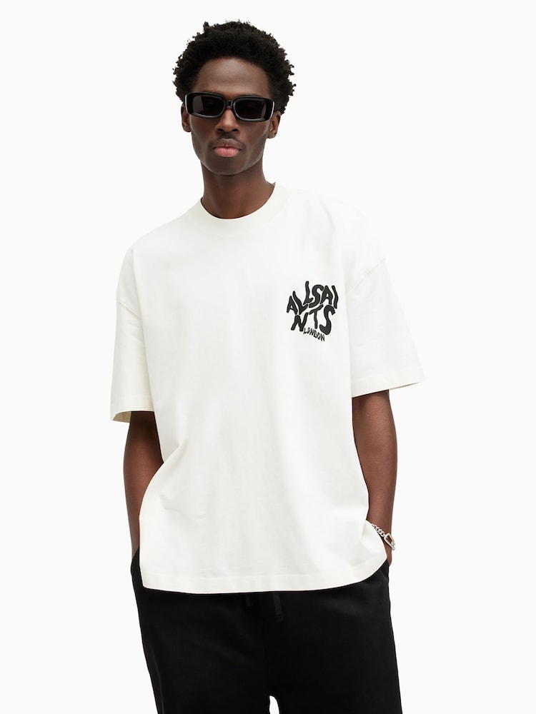 AllSaints White Orlando Short Sleeve Crew T-Shirt - Image 1 of 6