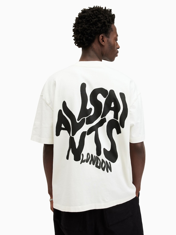 AllSaints White Orlando Short Sleeve Crew T-Shirt - Image 2 of 6