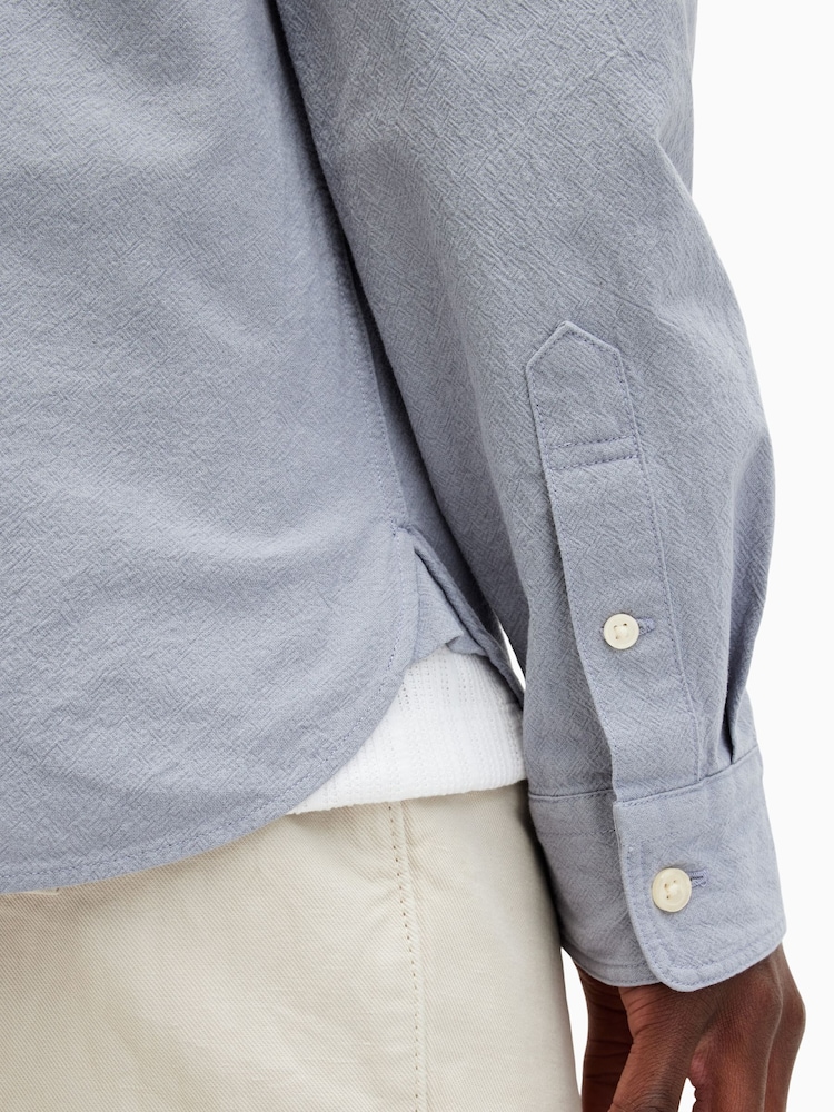 AllSaints Grey Lovell Long Sleeve Shirt - Image 4 of 5