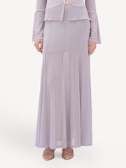 Remain Purple Pleated Midi Mesh Skirt - Image 1 of 7