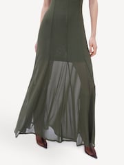 Remain Green Mesh Maxi A-Line Dress - Image 3 of 5