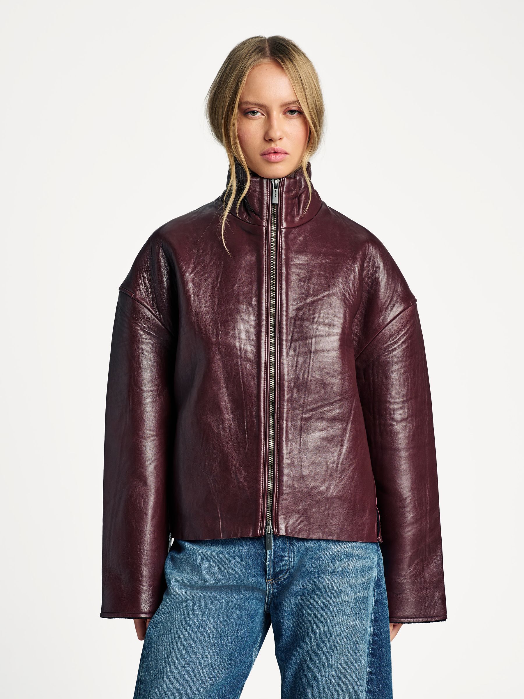Remain Red Bonded Leather Jacket | Seasons