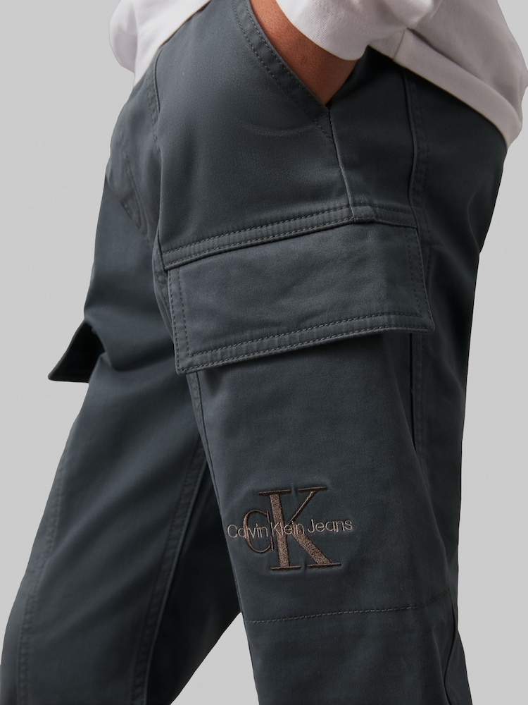 Calvin Klein Grey Essential Woven Cargo Joggers - Image 2 of 5 Calvin Klein Grey Essential Woven Cargo Joggers - Image 2 of 5
