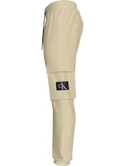 Calvin Klein Jeans Skinny Washed Cargo Brown Joggers - Image 4 of 5