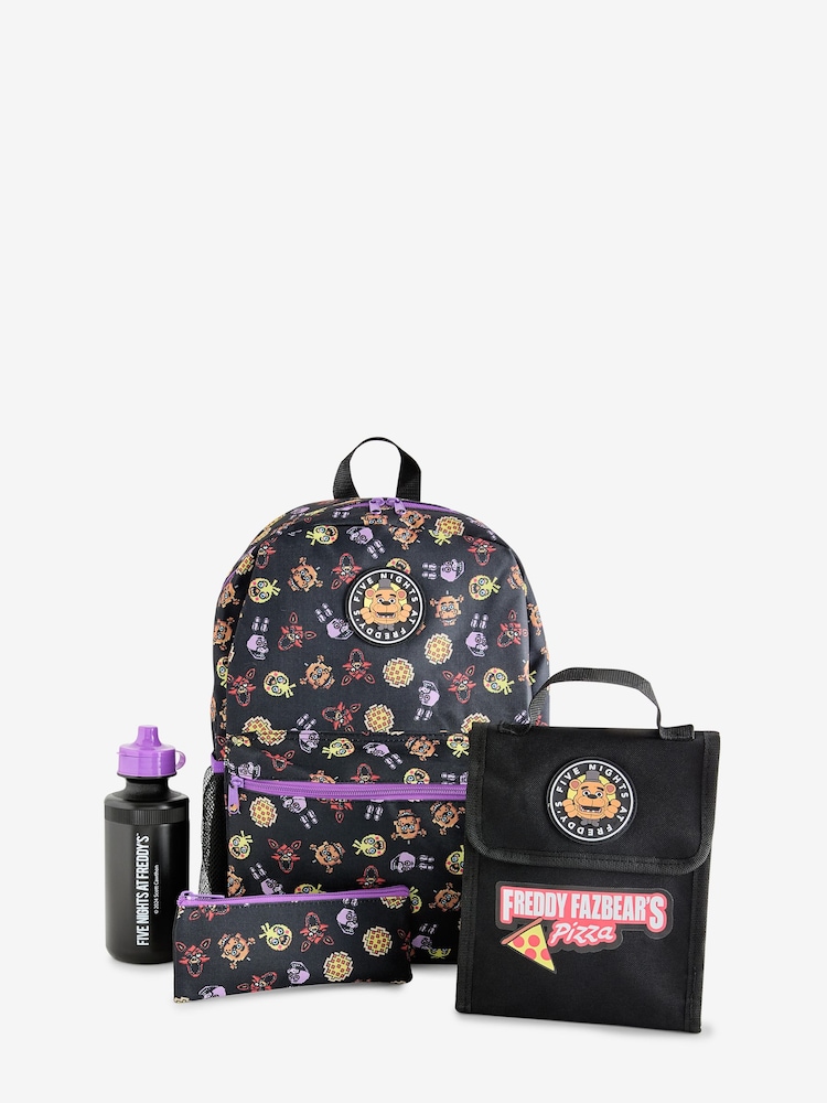 Vanilla Underground Black Five Nights At Freddy's Boys 4 Piece Backpack Set - Image 1 of 5