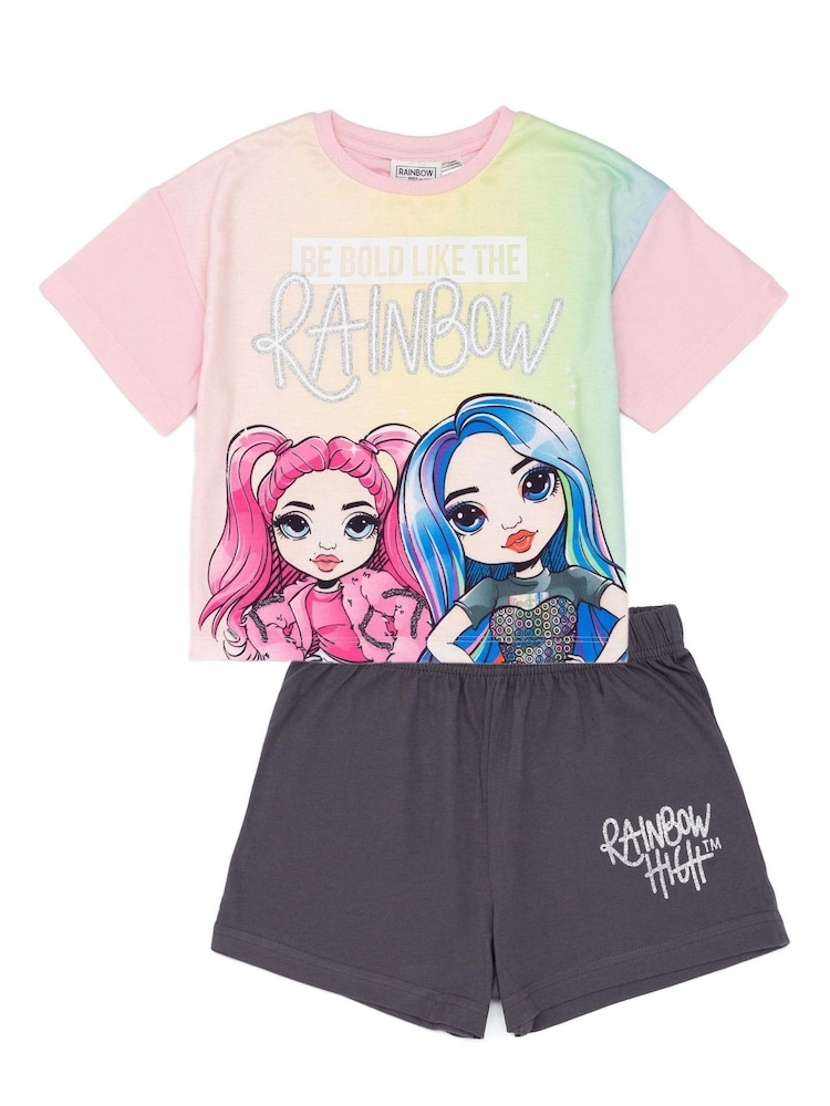 Vanilla Underground Girls Rainbow High Licensing 100% Cotton Short Pyjamas - Image 1 of 6