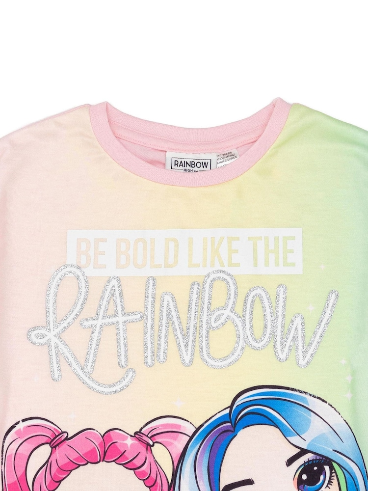 Vanilla Underground Girls Rainbow High Licensing 100% Cotton Short Pyjamas - Image 4 of 6