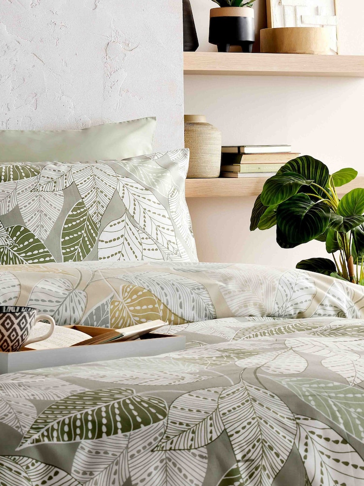 Vantona Green Leaves Duvet Cover Set - Image 2 of 4