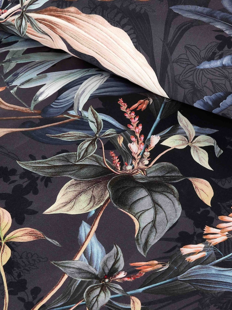 Vantona NavyMulti Carlotta Leaves 100% Cotton Duvet Cover Set - Image 4 of 4