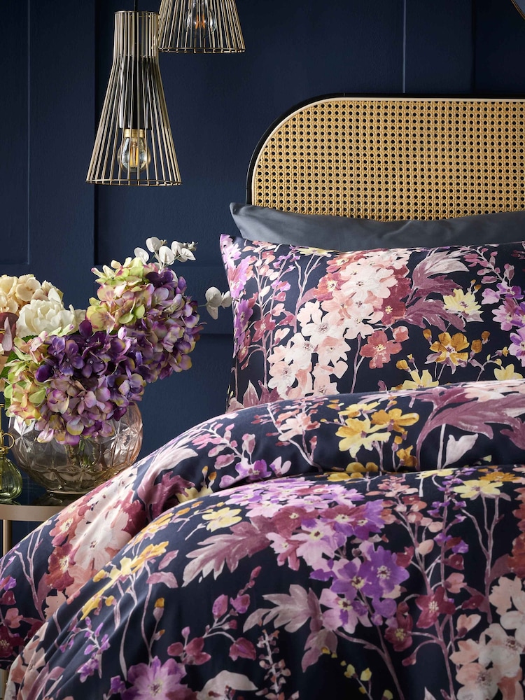 Vantona NavyMulti 100% Cotton Clarence Duvet Cover Set - Image 3 of 4