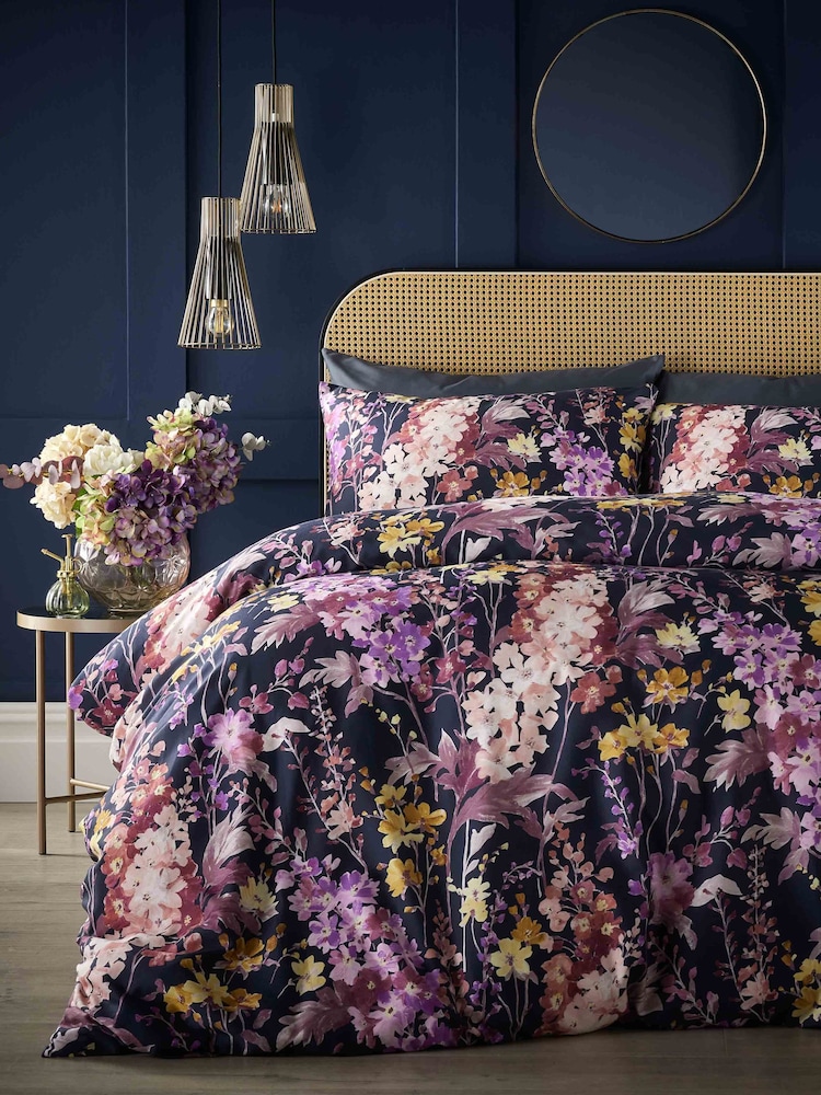 Vantona NavyMulti 100% Cotton Clarence Duvet Cover Set - Image 4 of 4