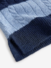 Navy/Blue Stripe V-Neck Knitted Tank - Image 6 of 7