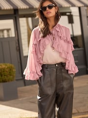 Dusty Pink Frill Cape - Image 2 of 7