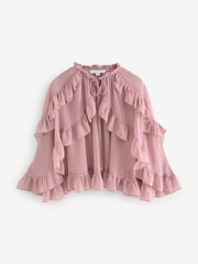 Dusty Pink Frill Cape - Image 5 of 7