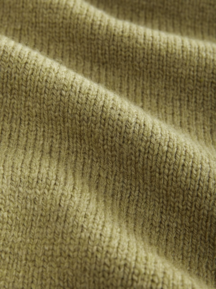 Khaki Green Roll Neck Knitted Poncho - Image 7 of 7 Khaki Green Roll Neck Knitted Poncho - Image 7 of 7