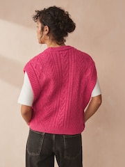 Pink Cable Knit Button Side Tank - Image 2 of 7