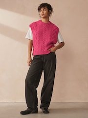 Pink Cable Knit Button Side Tank - Image 3 of 7