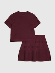 River Island Red Studded Top & Skirt Set - Image 2 of 5